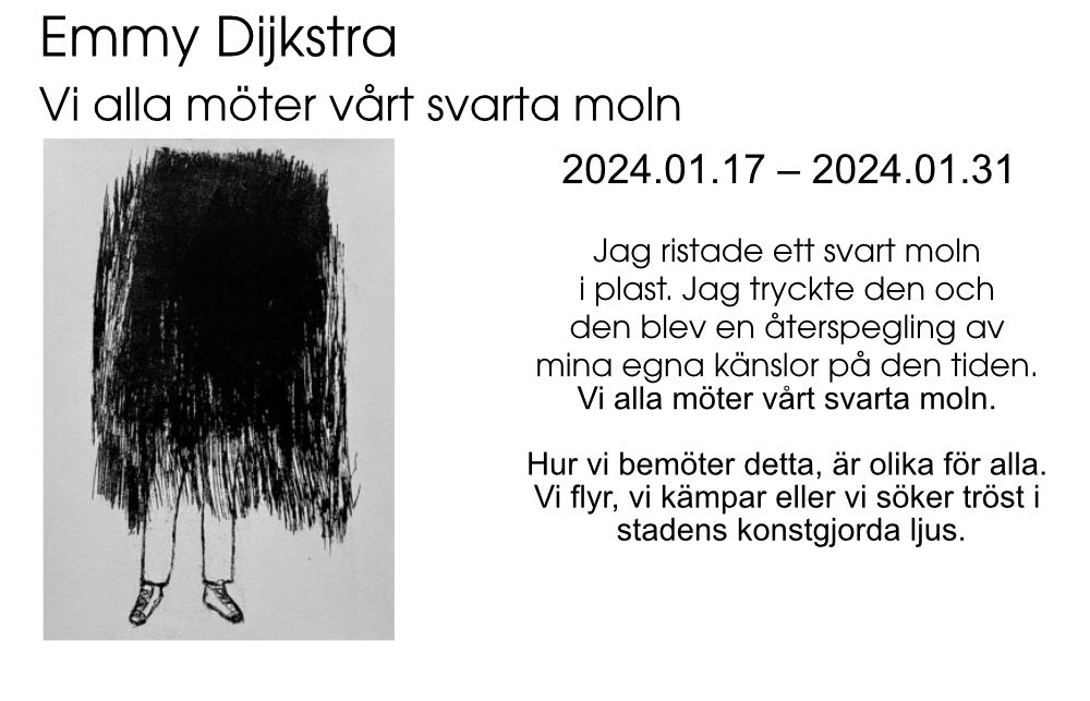 Utställning: Emmy Dijkstra i Moriska Rummet 17/1 – 31/1 2024