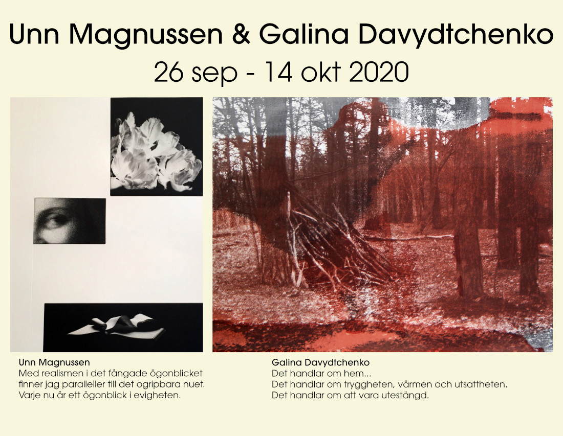 Utställning: Unn Magnussen & Galina Davydtchenko 26/9 - 14/10 2020